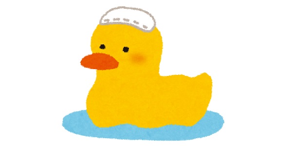 温泉に浸かるアヒル隊長